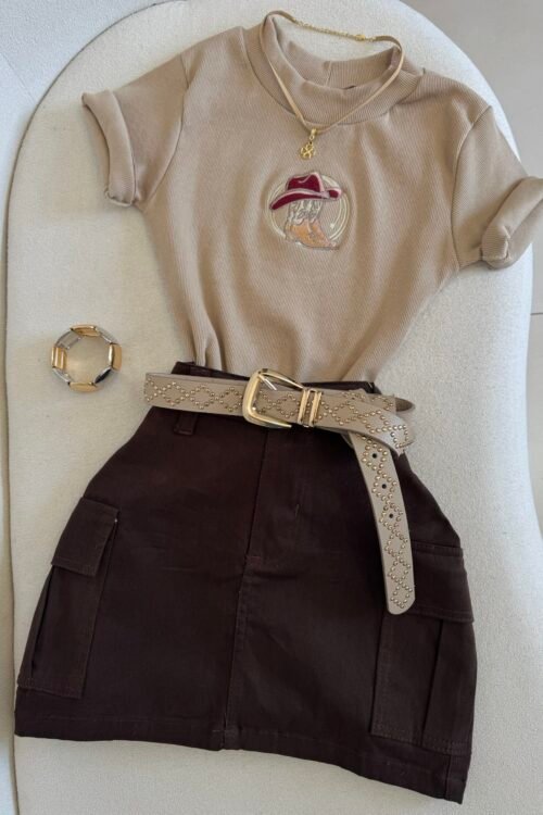 Colar Choker Trevo Areia