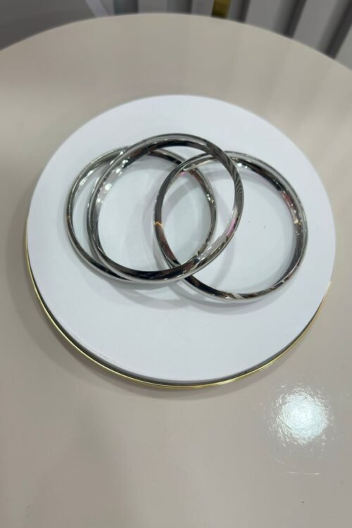 Conjunto de Três Pulseiras Prata Bracelete