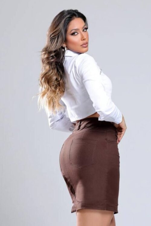 Saia Sarja Pedraria Marrom