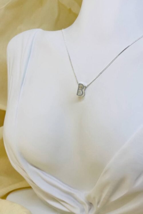 Colar Letra Inicial Banho Níquel