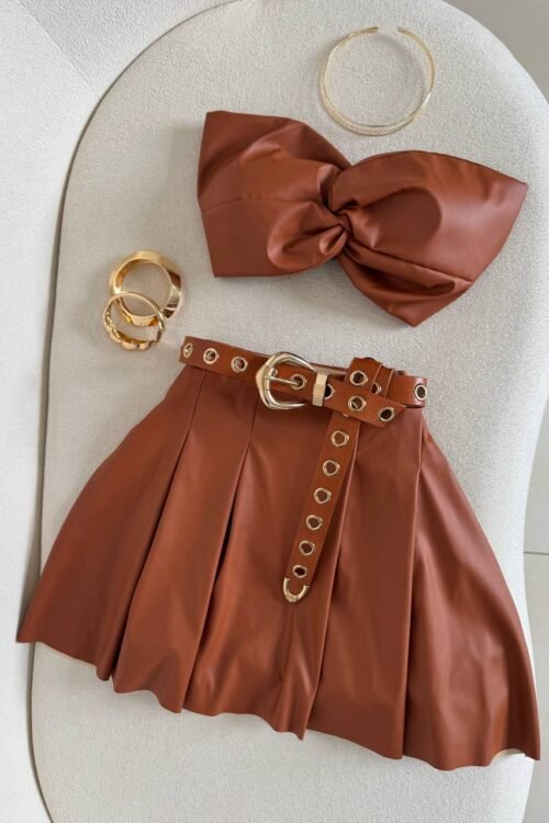 Cropped Nozinho Courino Caramelo