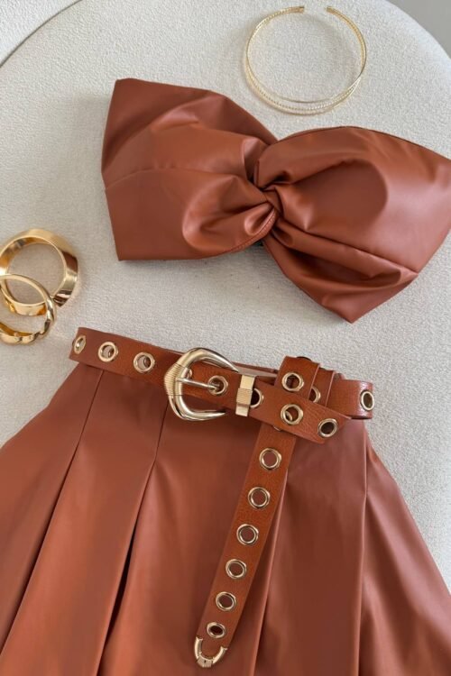 Cropped Nozinho Courino Caramelo