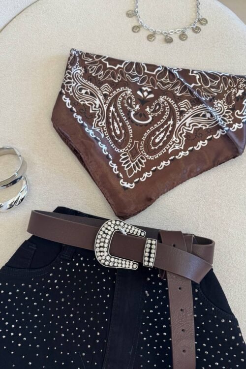 Saia Preta Jeans Lycra Com Strass