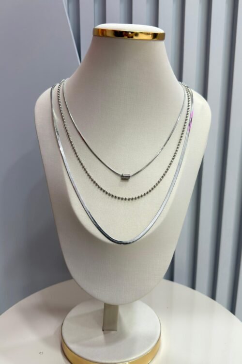 Colar Trio Pingente Spring Prata