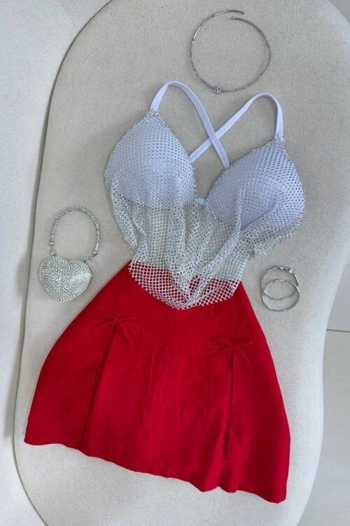 Saia/shorts Lacinho Vermelha