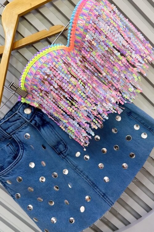 Cropped Top com Franjas Paetes Shine