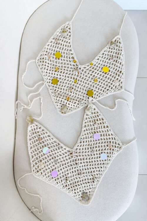 Cropped Crochê Karen Com Aplicação