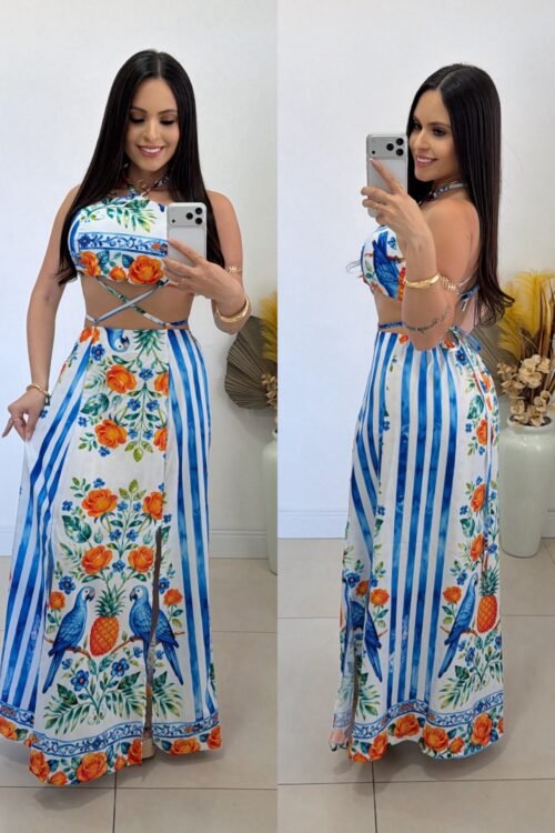 Vestido Longo Estampado Melissa