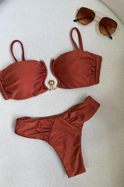 Biquíni Acetinado Luxo Terracota
