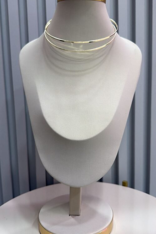 Colar Choker Duplo Dourado