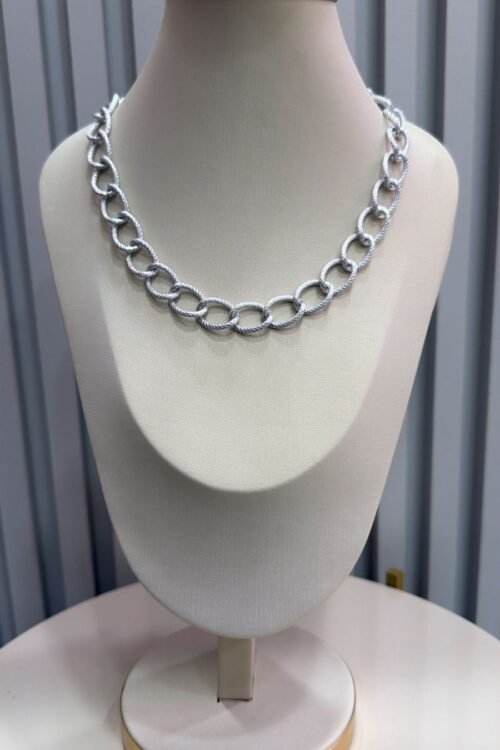 Colar Corrente Prata Trabalhada