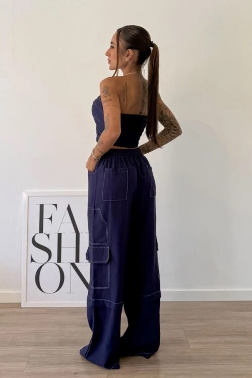 Conjunto de Calça Wide Leg Cargo