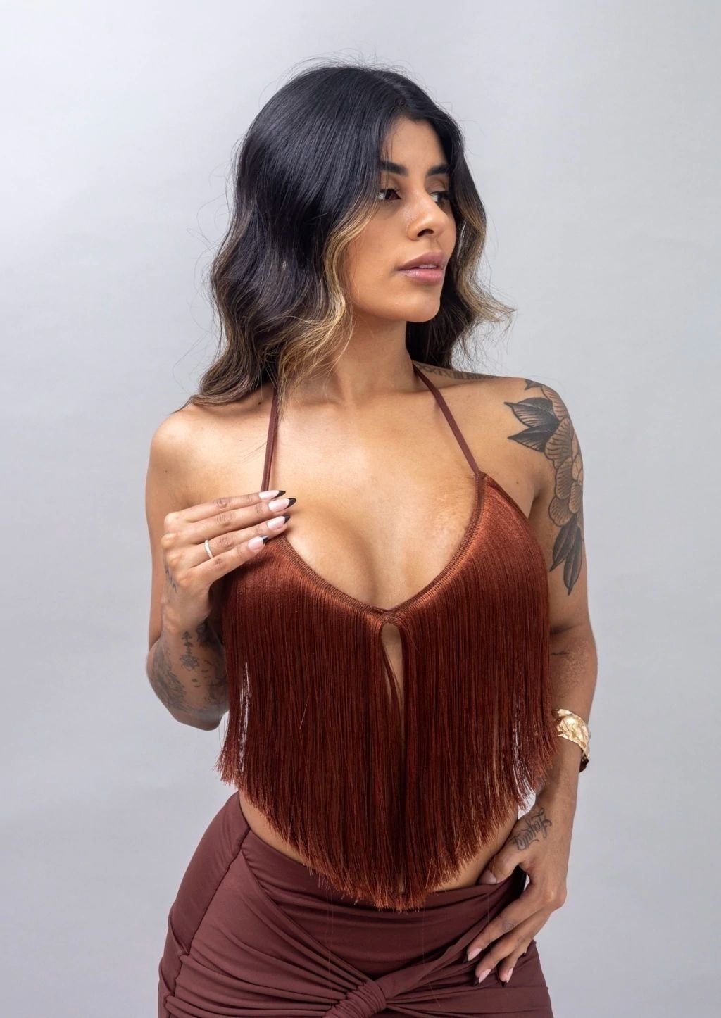 Cropped Top Franjas Valen