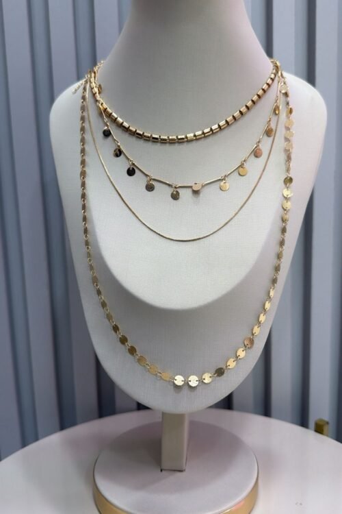 Conjunto de 4 Colares Rafa Dourado