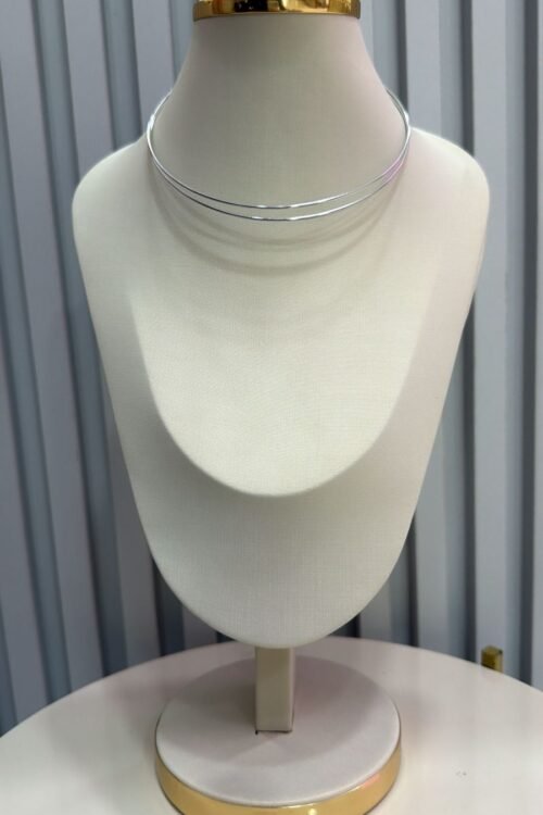 Colar Choker Fino Liso Duplo