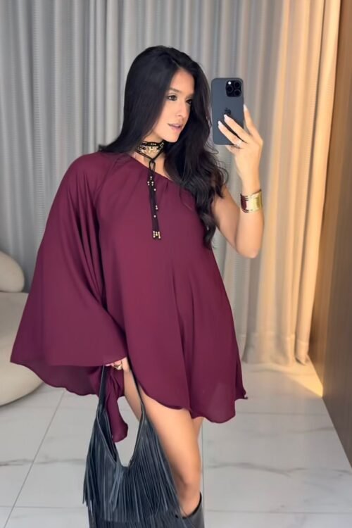Vestido Chiffon Luana Manga Única