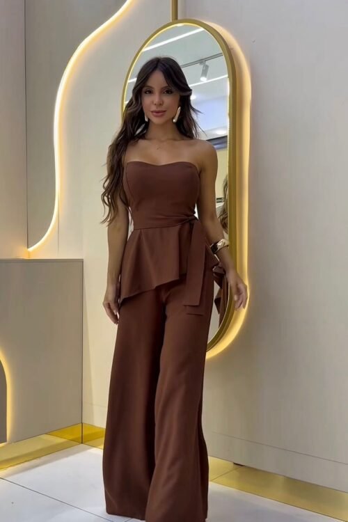 Conjunto Longo Mayte Marrom