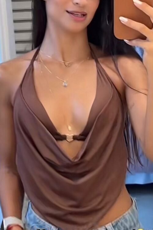 Cropped com Coração Gola Boba