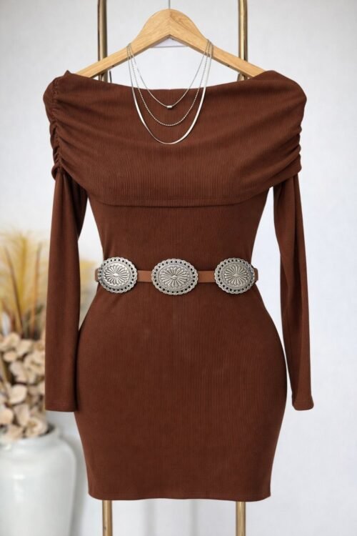 Vestido Ombro a Ombro Ribana Canelada