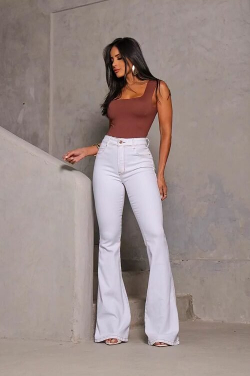 Calça Jeans Carmen Flare Cristal Branca