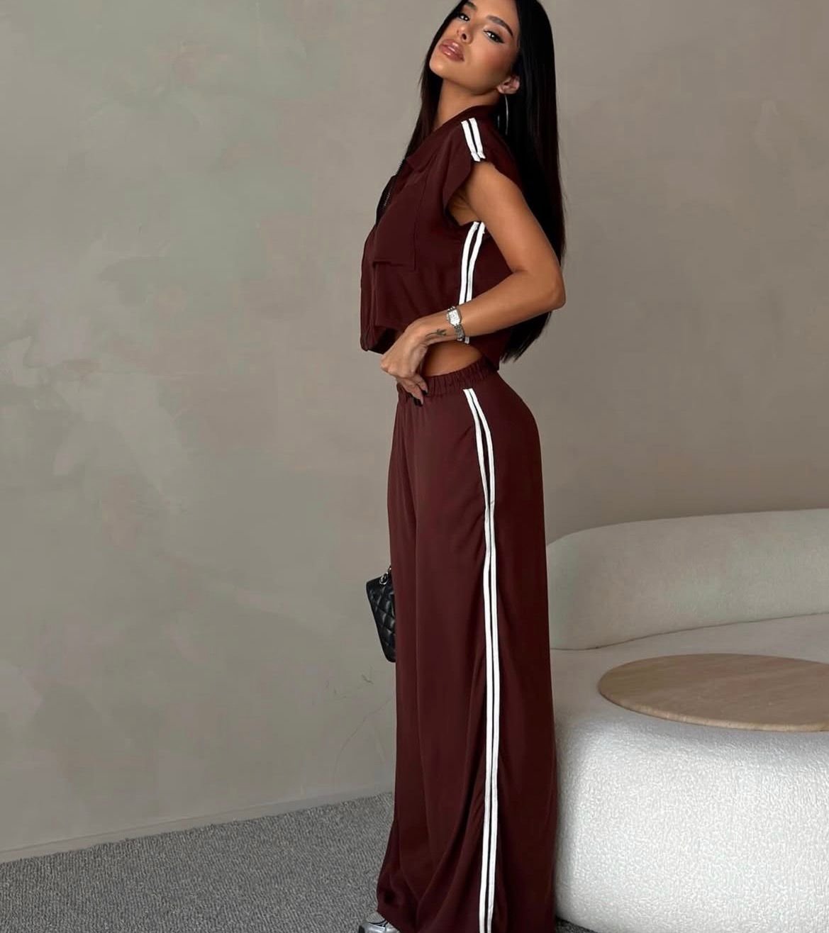 Conjunto Mariah Listras Marrom - Imagem 2