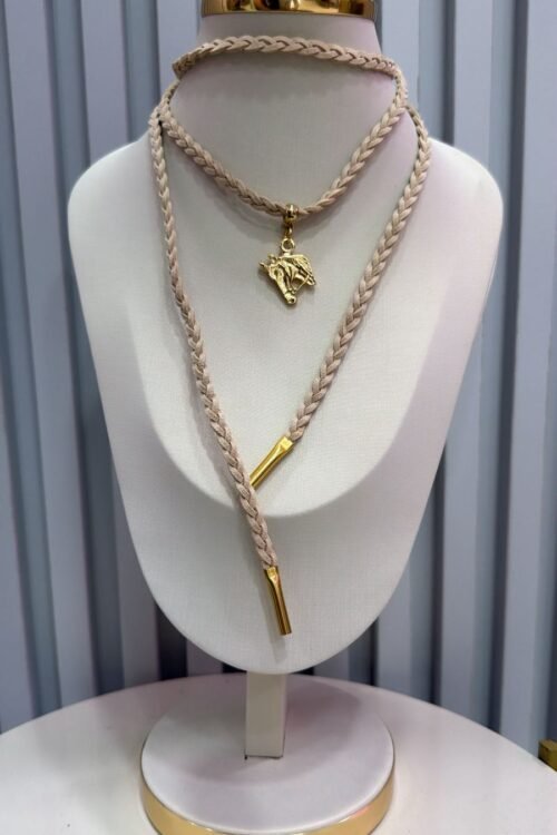 Colar Choker Gravatinha Country Trançado