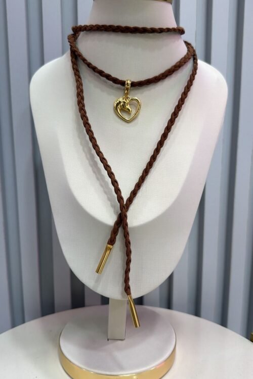 Colar Choker Gravatinha Country Trançado