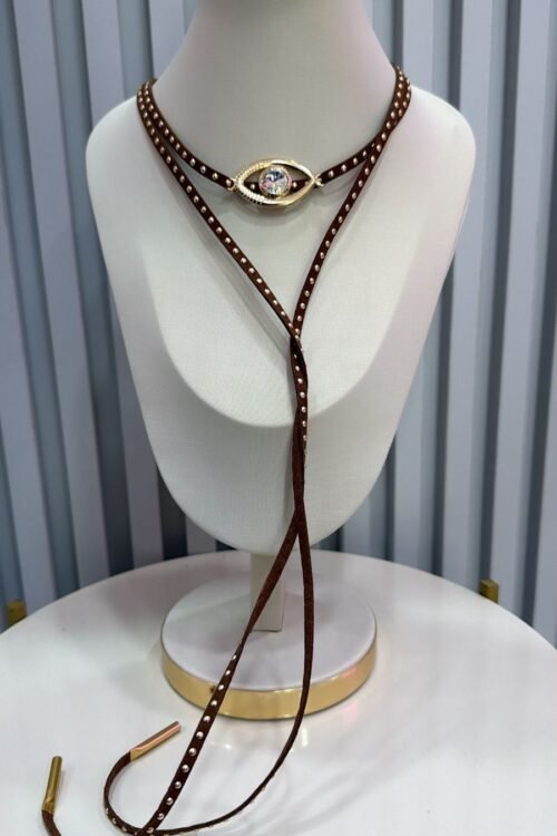 Colar Choker Gravatinha Country Olho