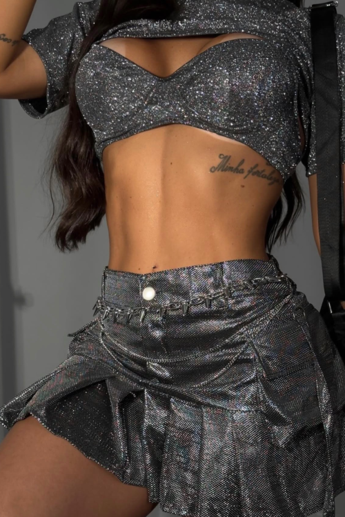 Saia Rodada Cargo Brilho Prata